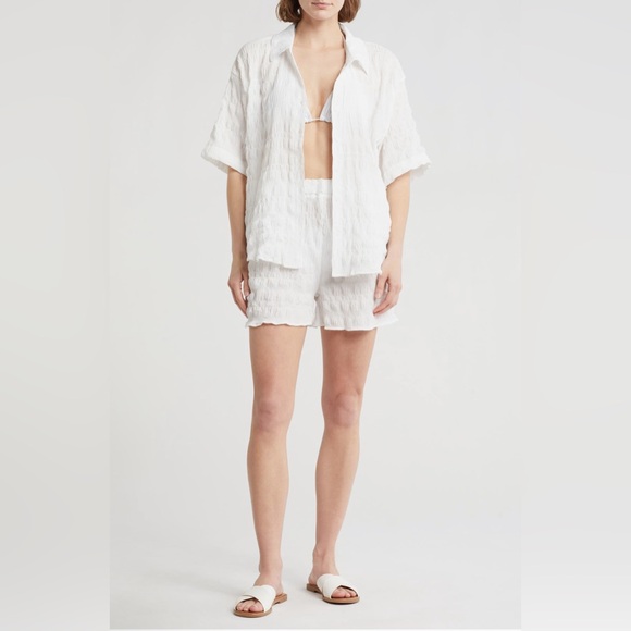 Crinkle Cover-Up Top & Shorts Set - Picture 1 of 3